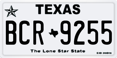 TX license plate BCR9255