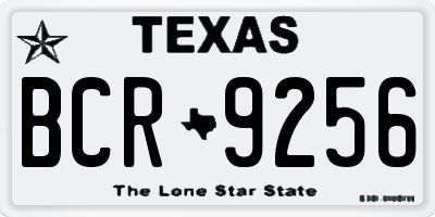 TX license plate BCR9256