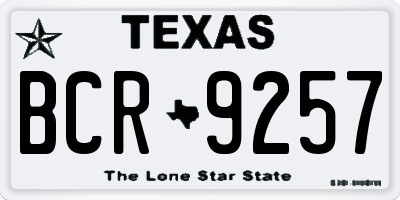 TX license plate BCR9257