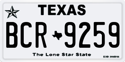 TX license plate BCR9259