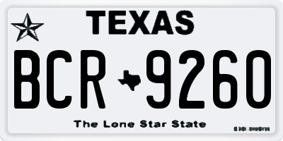 TX license plate BCR9260