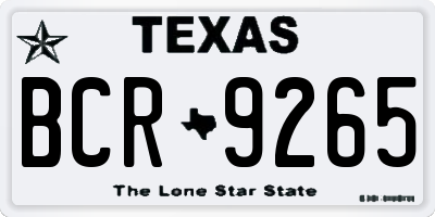 TX license plate BCR9265