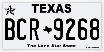 TX license plate BCR9268