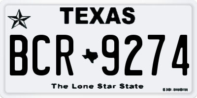 TX license plate BCR9274
