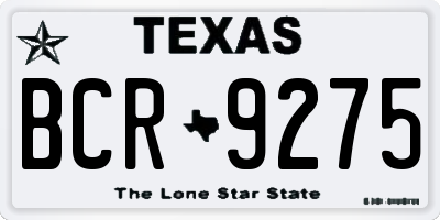 TX license plate BCR9275
