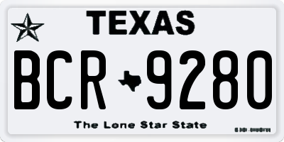 TX license plate BCR9280