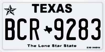 TX license plate BCR9283