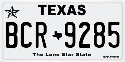 TX license plate BCR9285