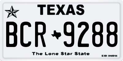 TX license plate BCR9288