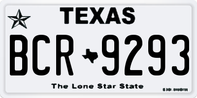 TX license plate BCR9293