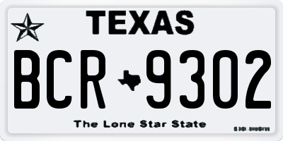 TX license plate BCR9302