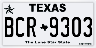 TX license plate BCR9303