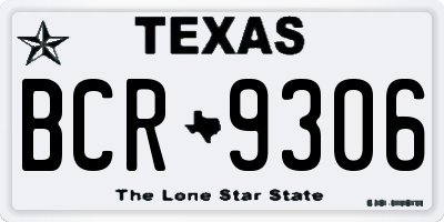 TX license plate BCR9306