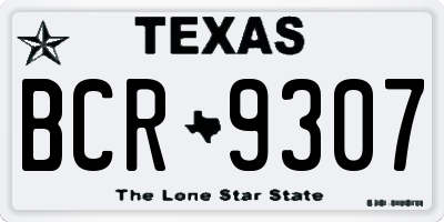 TX license plate BCR9307