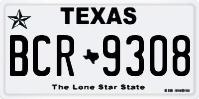 TX license plate BCR9308