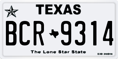 TX license plate BCR9314