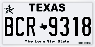 TX license plate BCR9318