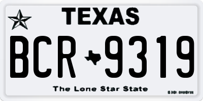 TX license plate BCR9319