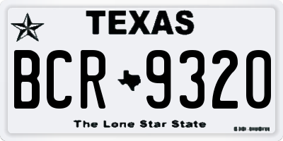 TX license plate BCR9320