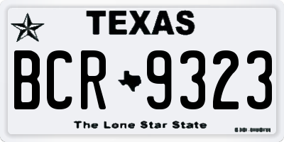 TX license plate BCR9323