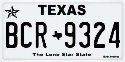 TX license plate BCR9324