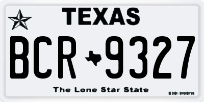 TX license plate BCR9327