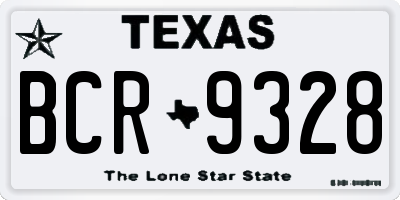 TX license plate BCR9328