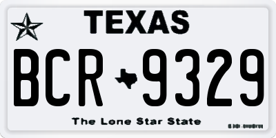 TX license plate BCR9329