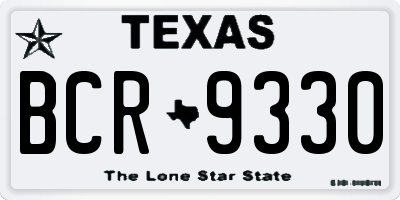 TX license plate BCR9330