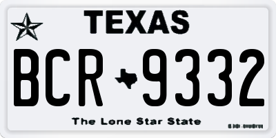 TX license plate BCR9332