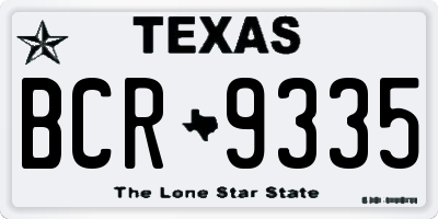 TX license plate BCR9335