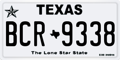 TX license plate BCR9338