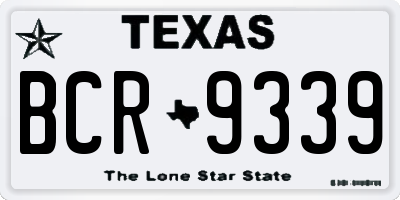TX license plate BCR9339
