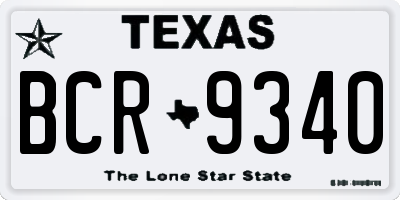 TX license plate BCR9340