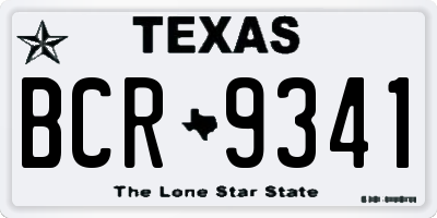 TX license plate BCR9341
