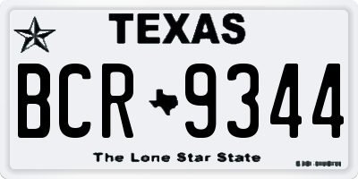 TX license plate BCR9344