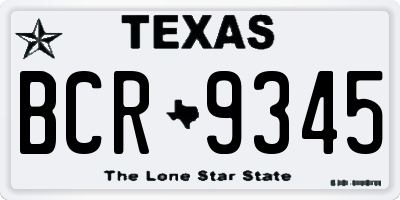 TX license plate BCR9345