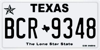 TX license plate BCR9348