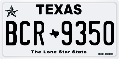 TX license plate BCR9350