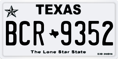 TX license plate BCR9352