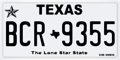 TX license plate BCR9355
