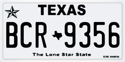 TX license plate BCR9356