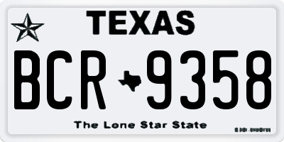 TX license plate BCR9358