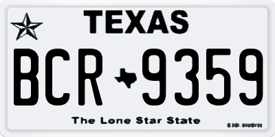 TX license plate BCR9359