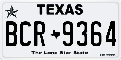TX license plate BCR9364