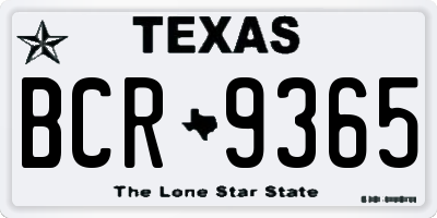 TX license plate BCR9365