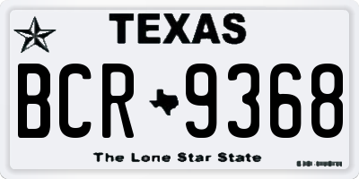 TX license plate BCR9368