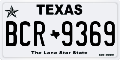 TX license plate BCR9369