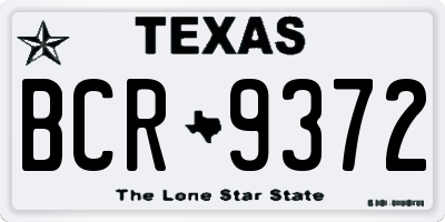 TX license plate BCR9372