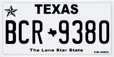 TX license plate BCR9380